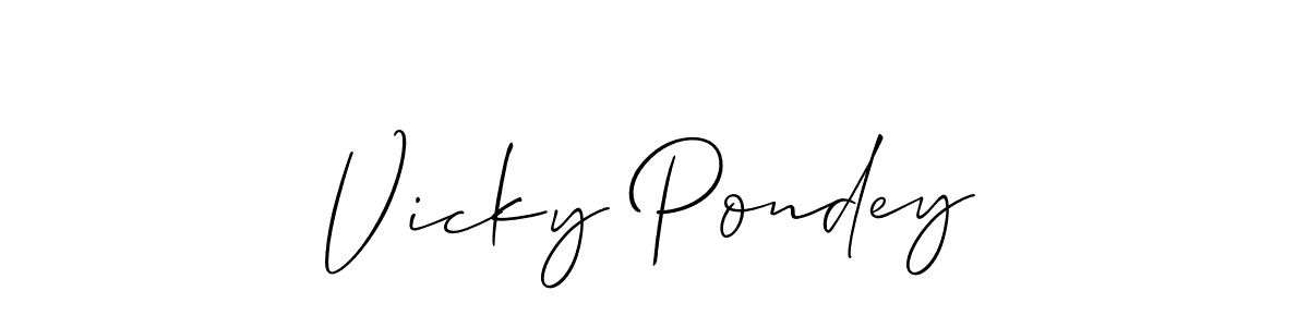 Design your own signature with our free online signature maker. With this signature software, you can create a handwritten (Allison_Script) signature for name Vicky Pondey. Vicky Pondey signature style 2 images and pictures png