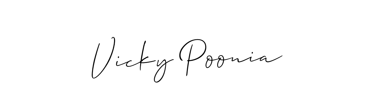 Design your own signature with our free online signature maker. With this signature software, you can create a handwritten (Allison_Script) signature for name Vicky Poonia. Vicky Poonia signature style 2 images and pictures png