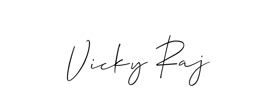 Make a beautiful signature design for name Vicky Raj. With this signature (Allison_Script) style, you can create a handwritten signature for free. Vicky Raj signature style 2 images and pictures png