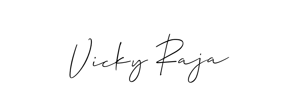 Use a signature maker to create a handwritten signature online. With this signature software, you can design (Allison_Script) your own signature for name Vicky Raja. Vicky Raja signature style 2 images and pictures png