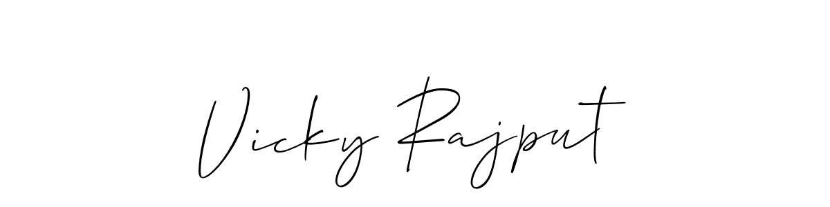 This is the best signature style for the Vicky Rajput name. Also you like these signature font (Allison_Script). Mix name signature. Vicky Rajput signature style 2 images and pictures png