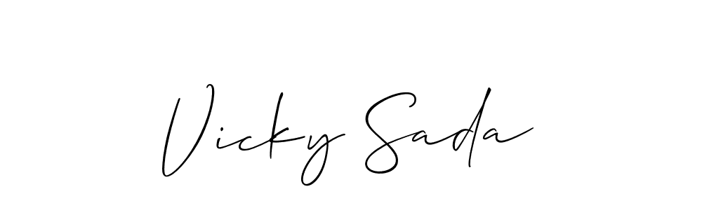 Create a beautiful signature design for name Vicky Sada. With this signature (Allison_Script) fonts, you can make a handwritten signature for free. Vicky Sada signature style 2 images and pictures png