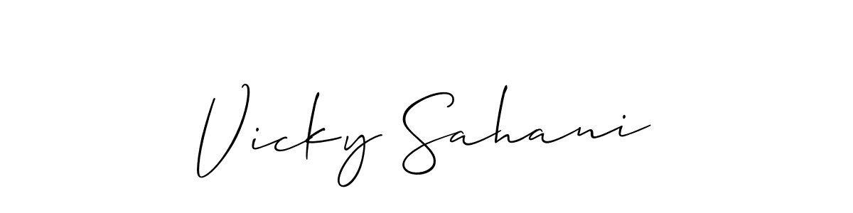 How to Draw Vicky Sahani signature style? Allison_Script is a latest design signature styles for name Vicky Sahani. Vicky Sahani signature style 2 images and pictures png