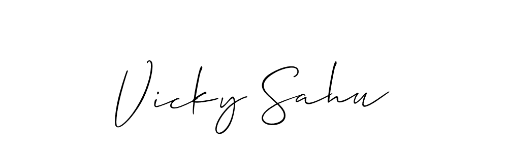 This is the best signature style for the Vicky Sahu name. Also you like these signature font (Allison_Script). Mix name signature. Vicky Sahu signature style 2 images and pictures png