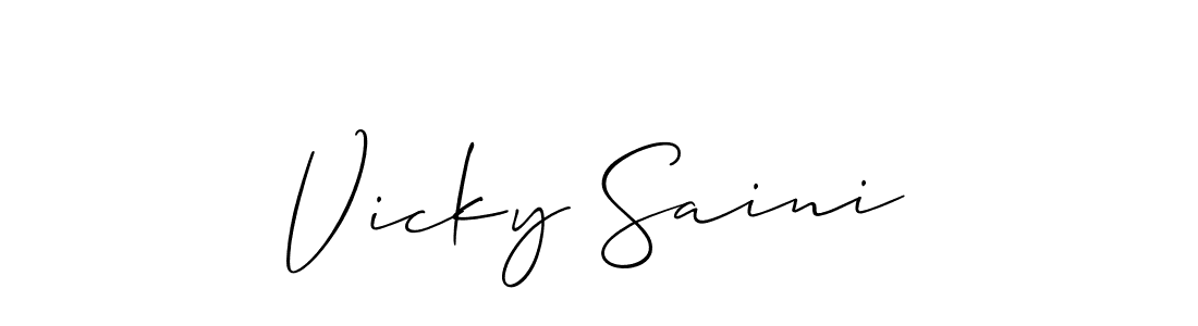 How to make Vicky Saini name signature. Use Allison_Script style for creating short signs online. This is the latest handwritten sign. Vicky Saini signature style 2 images and pictures png