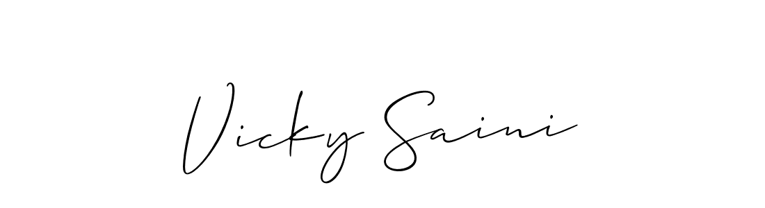 Allison_Script is a professional signature style that is perfect for those who want to add a touch of class to their signature. It is also a great choice for those who want to make their signature more unique. Get Vicky Saini name to fancy signature for free. Vicky Saini signature style 2 images and pictures png