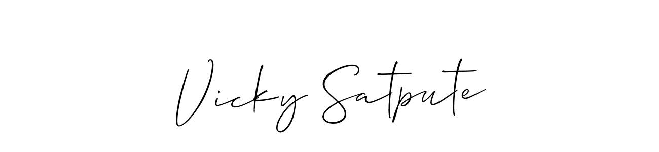 Also You can easily find your signature by using the search form. We will create Vicky Satpute name handwritten signature images for you free of cost using Allison_Script sign style. Vicky Satpute signature style 2 images and pictures png