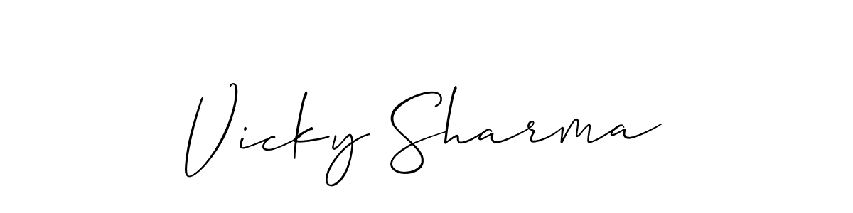 How to make Vicky Sharma signature? Allison_Script is a professional autograph style. Create handwritten signature for Vicky Sharma name. Vicky Sharma signature style 2 images and pictures png