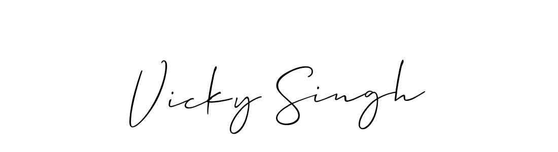 This is the best signature style for the Vicky Singh name. Also you like these signature font (Allison_Script). Mix name signature. Vicky Singh signature style 2 images and pictures png