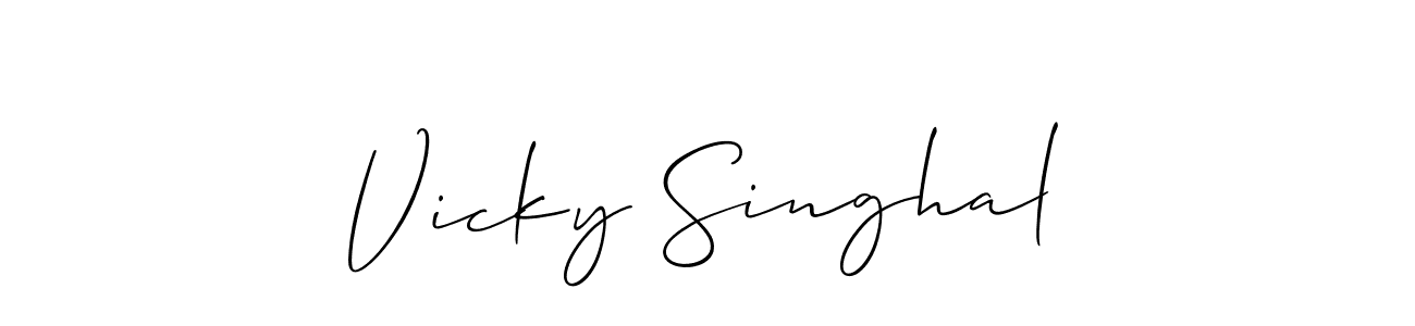 Also we have Vicky Singhal name is the best signature style. Create professional handwritten signature collection using Allison_Script autograph style. Vicky Singhal signature style 2 images and pictures png