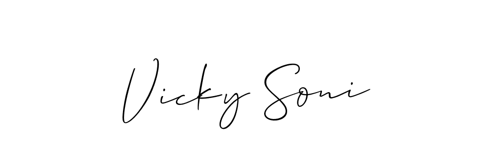 This is the best signature style for the Vicky Soni name. Also you like these signature font (Allison_Script). Mix name signature. Vicky Soni signature style 2 images and pictures png