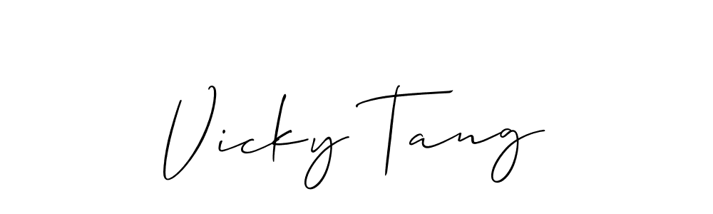 Create a beautiful signature design for name Vicky Tang. With this signature (Allison_Script) fonts, you can make a handwritten signature for free. Vicky Tang signature style 2 images and pictures png