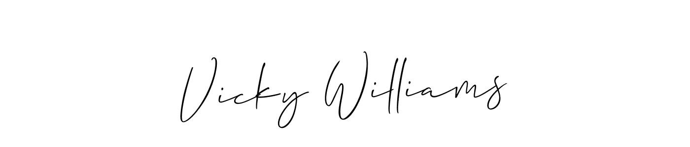 How to Draw Vicky Williams signature style? Allison_Script is a latest design signature styles for name Vicky Williams. Vicky Williams signature style 2 images and pictures png