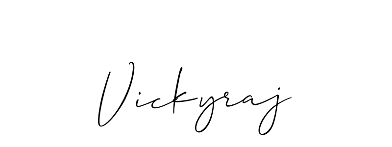 You can use this online signature creator to create a handwritten signature for the name Vickyraj. This is the best online autograph maker. Vickyraj signature style 2 images and pictures png
