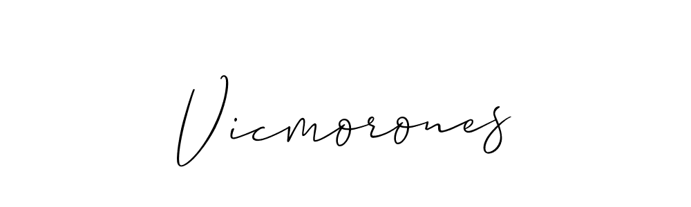 How to make Vicmorones name signature. Use Allison_Script style for creating short signs online. This is the latest handwritten sign. Vicmorones signature style 2 images and pictures png