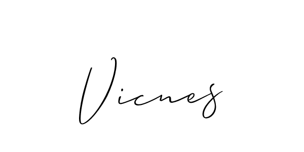 How to make Vicnes signature? Allison_Script is a professional autograph style. Create handwritten signature for Vicnes name. Vicnes signature style 2 images and pictures png