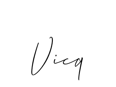 Also we have Vicq name is the best signature style. Create professional handwritten signature collection using Allison_Script autograph style. Vicq signature style 2 images and pictures png