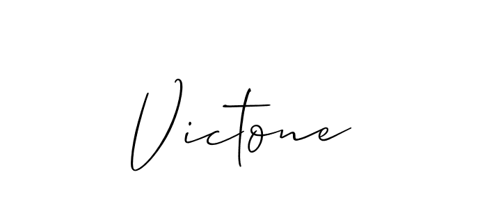 Make a beautiful signature design for name Victone. With this signature (Allison_Script) style, you can create a handwritten signature for free. Victone signature style 2 images and pictures png