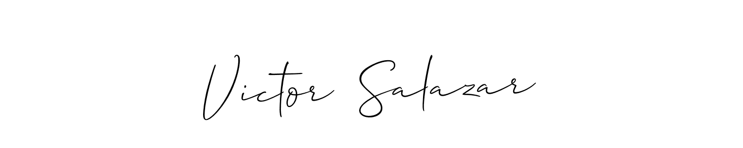 Also You can easily find your signature by using the search form. We will create Victor  Salazar name handwritten signature images for you free of cost using Allison_Script sign style. Victor  Salazar signature style 2 images and pictures png