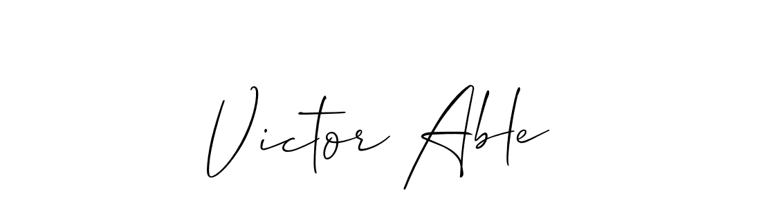 Use a signature maker to create a handwritten signature online. With this signature software, you can design (Allison_Script) your own signature for name Victor Able. Victor Able signature style 2 images and pictures png