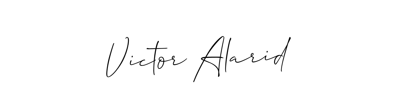 Make a beautiful signature design for name Victor Alarid. With this signature (Allison_Script) style, you can create a handwritten signature for free. Victor Alarid signature style 2 images and pictures png