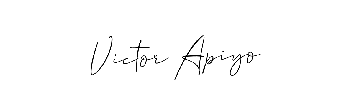 Use a signature maker to create a handwritten signature online. With this signature software, you can design (Allison_Script) your own signature for name Victor Apiyo. Victor Apiyo signature style 2 images and pictures png