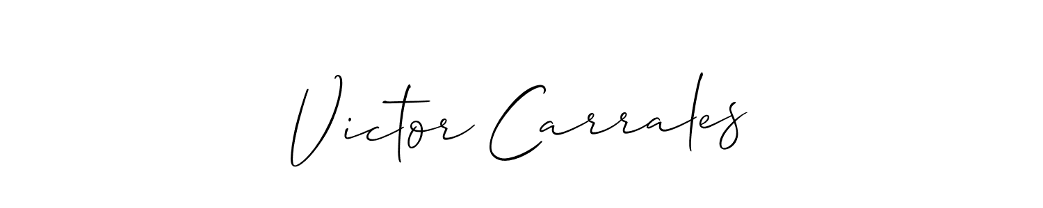 The best way (Allison_Script) to make a short signature is to pick only two or three words in your name. The name Victor Carrales include a total of six letters. For converting this name. Victor Carrales signature style 2 images and pictures png