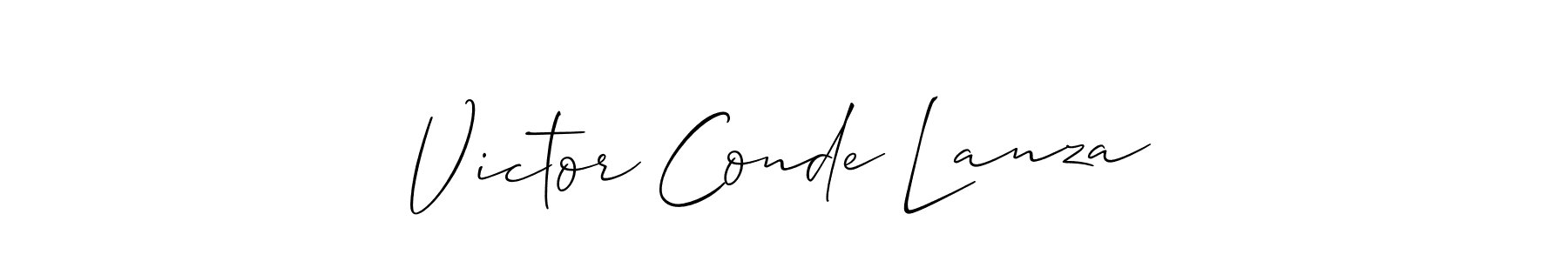 How to make Victor Conde Lanza signature? Allison_Script is a professional autograph style. Create handwritten signature for Victor Conde Lanza name. Victor Conde Lanza signature style 2 images and pictures png