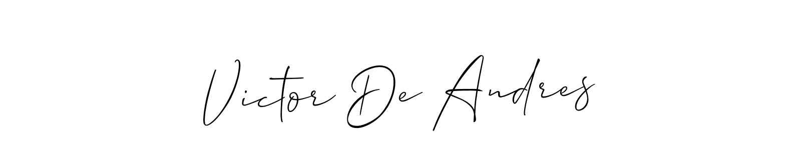 It looks lik you need a new signature style for name Victor De Andres. Design unique handwritten (Allison_Script) signature with our free signature maker in just a few clicks. Victor De Andres signature style 2 images and pictures png