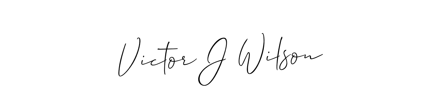 The best way (Allison_Script) to make a short signature is to pick only two or three words in your name. The name Victor J Wilson include a total of six letters. For converting this name. Victor J Wilson signature style 2 images and pictures png