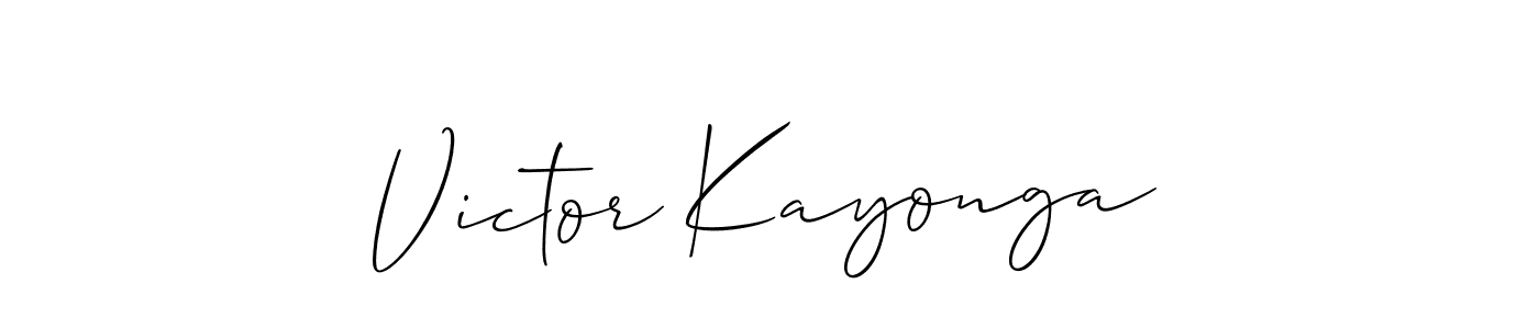 Create a beautiful signature design for name Victor Kayonga. With this signature (Allison_Script) fonts, you can make a handwritten signature for free. Victor Kayonga signature style 2 images and pictures png