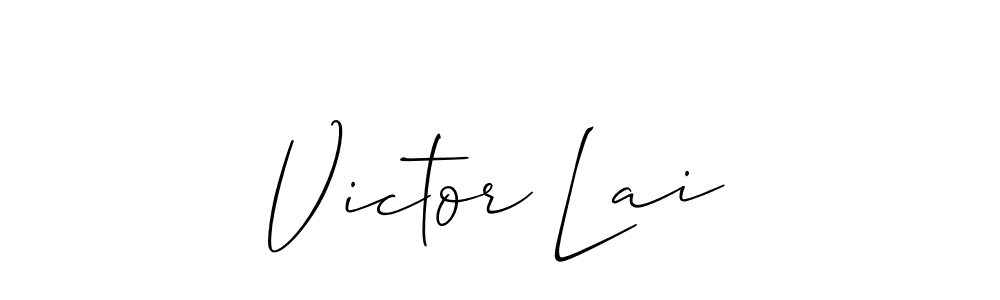 Allison_Script is a professional signature style that is perfect for those who want to add a touch of class to their signature. It is also a great choice for those who want to make their signature more unique. Get Victor Lai name to fancy signature for free. Victor Lai signature style 2 images and pictures png