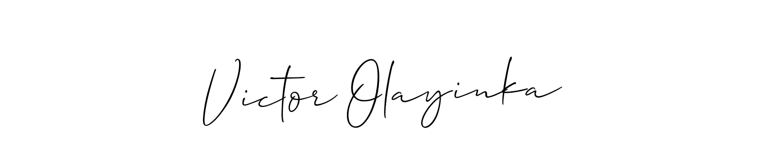 Create a beautiful signature design for name Victor Olayinka. With this signature (Allison_Script) fonts, you can make a handwritten signature for free. Victor Olayinka signature style 2 images and pictures png