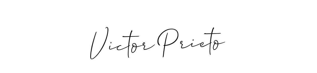 You should practise on your own different ways (Allison_Script) to write your name (Victor Prieto) in signature. don't let someone else do it for you. Victor Prieto signature style 2 images and pictures png