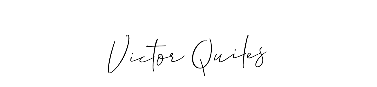 How to make Victor Quiles name signature. Use Allison_Script style for creating short signs online. This is the latest handwritten sign. Victor Quiles signature style 2 images and pictures png