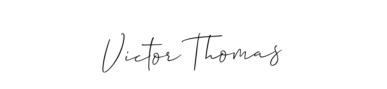 The best way (Allison_Script) to make a short signature is to pick only two or three words in your name. The name Victor Thomas include a total of six letters. For converting this name. Victor Thomas signature style 2 images and pictures png