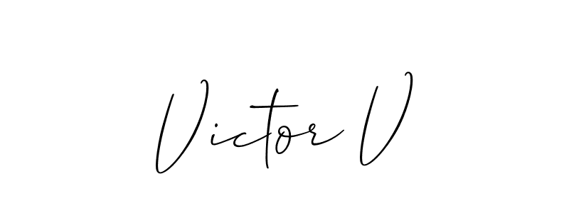 Also we have Victor V name is the best signature style. Create professional handwritten signature collection using Allison_Script autograph style. Victor V signature style 2 images and pictures png