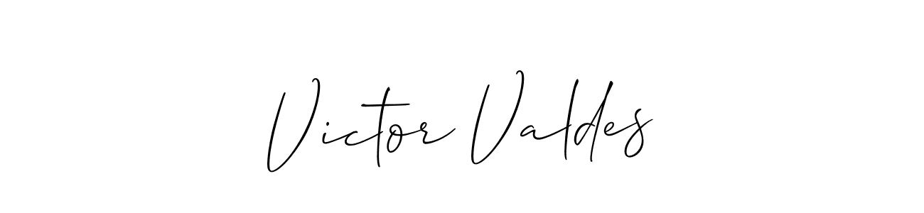 How to make Victor Valdes name signature. Use Allison_Script style for creating short signs online. This is the latest handwritten sign. Victor Valdes signature style 2 images and pictures png