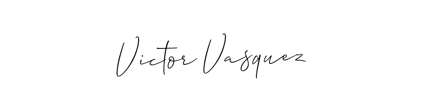 It looks lik you need a new signature style for name Victor Vasquez. Design unique handwritten (Allison_Script) signature with our free signature maker in just a few clicks. Victor Vasquez signature style 2 images and pictures png