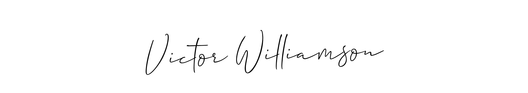 Similarly Allison_Script is the best handwritten signature design. Signature creator online .You can use it as an online autograph creator for name Victor Williamson. Victor Williamson signature style 2 images and pictures png