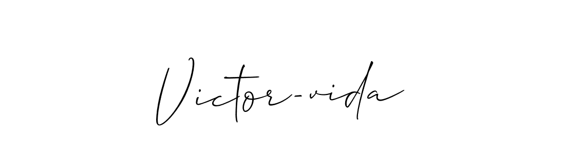 Design your own signature with our free online signature maker. With this signature software, you can create a handwritten (Allison_Script) signature for name Victor-vida. Victor-vida signature style 2 images and pictures png