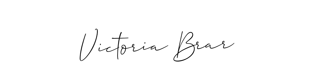 Make a beautiful signature design for name Victoria Brar. With this signature (Allison_Script) style, you can create a handwritten signature for free. Victoria Brar signature style 2 images and pictures png