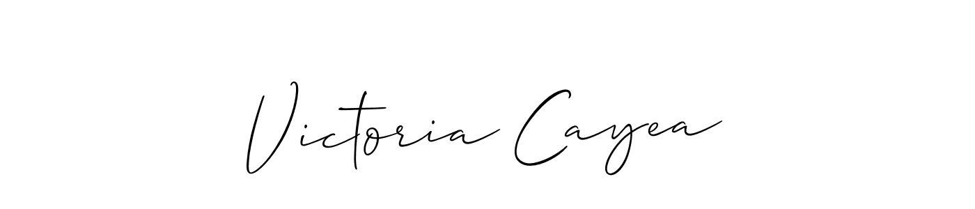 How to make Victoria Cayea name signature. Use Allison_Script style for creating short signs online. This is the latest handwritten sign. Victoria Cayea signature style 2 images and pictures png