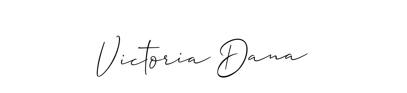 How to make Victoria Dana name signature. Use Allison_Script style for creating short signs online. This is the latest handwritten sign. Victoria Dana signature style 2 images and pictures png