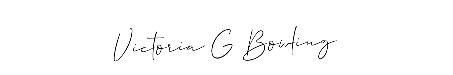 Make a short Victoria G Bowling signature style. Manage your documents anywhere anytime using Allison_Script. Create and add eSignatures, submit forms, share and send files easily. Victoria G Bowling signature style 2 images and pictures png