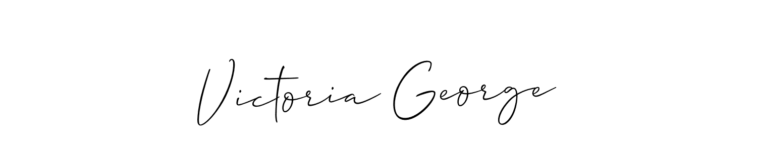 The best way (Allison_Script) to make a short signature is to pick only two or three words in your name. The name Victoria George include a total of six letters. For converting this name. Victoria George signature style 2 images and pictures png