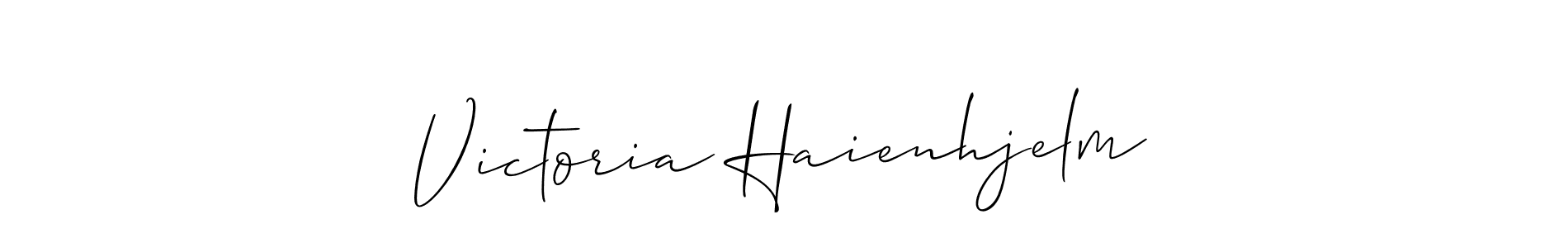 How to make Victoria Haienhjelm signature? Allison_Script is a professional autograph style. Create handwritten signature for Victoria Haienhjelm name. Victoria Haienhjelm signature style 2 images and pictures png