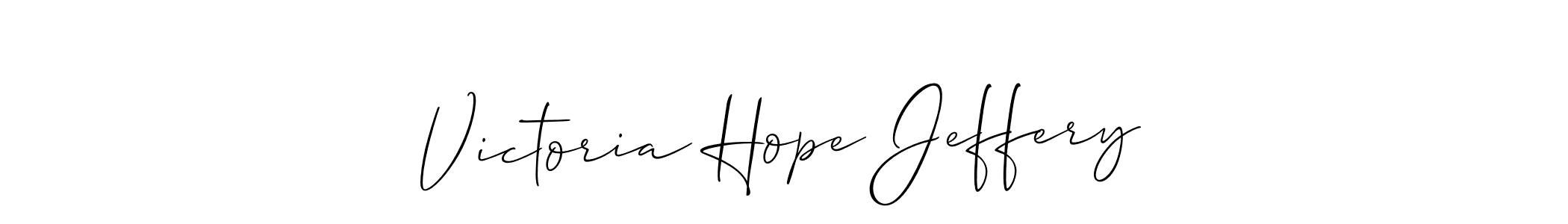 Make a short Victoria Hope Jeffery signature style. Manage your documents anywhere anytime using Allison_Script. Create and add eSignatures, submit forms, share and send files easily. Victoria Hope Jeffery signature style 2 images and pictures png