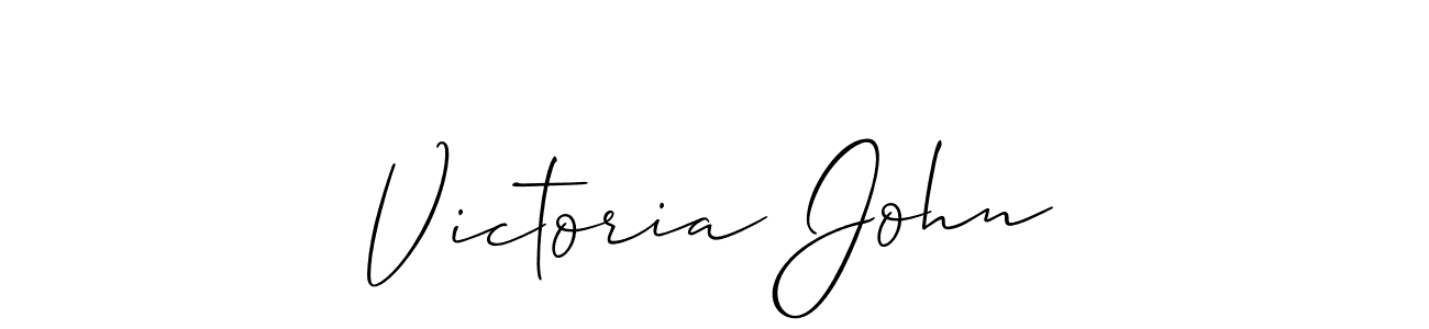 Make a beautiful signature design for name Victoria John. With this signature (Allison_Script) style, you can create a handwritten signature for free. Victoria John signature style 2 images and pictures png