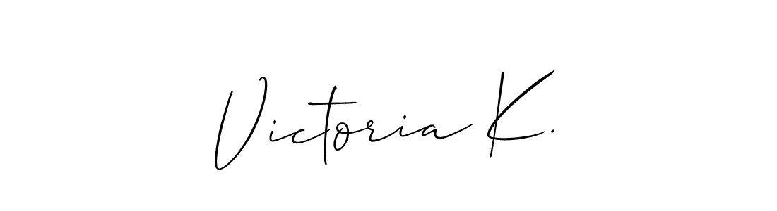 Victoria K. stylish signature style. Best Handwritten Sign (Allison_Script) for my name. Handwritten Signature Collection Ideas for my name Victoria K.. Victoria K. signature style 2 images and pictures png